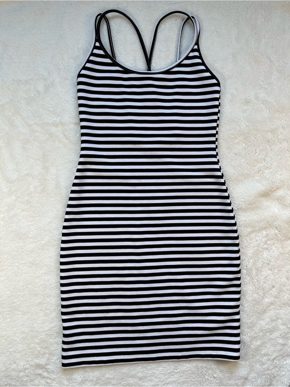 H&M Black and White Striped Bodycon Dress - Women